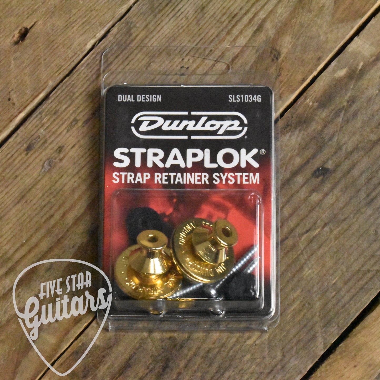 Dunlop Straplok Dual Design Strap Retainer System - Gold
