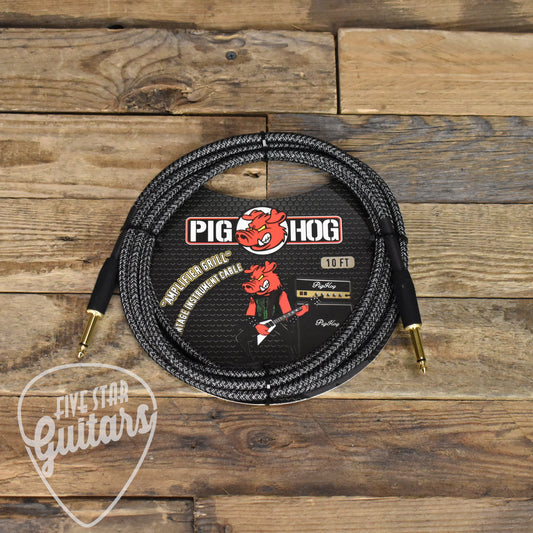 Pig Hog Straight to Straight Instrument Cable - 10ft - Amplifier Grill