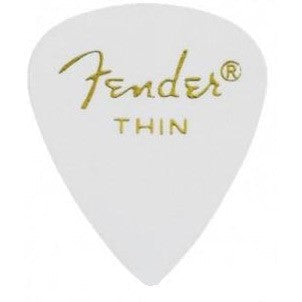 Fender Classic Celluloid Picks - White Thin 12-Pack