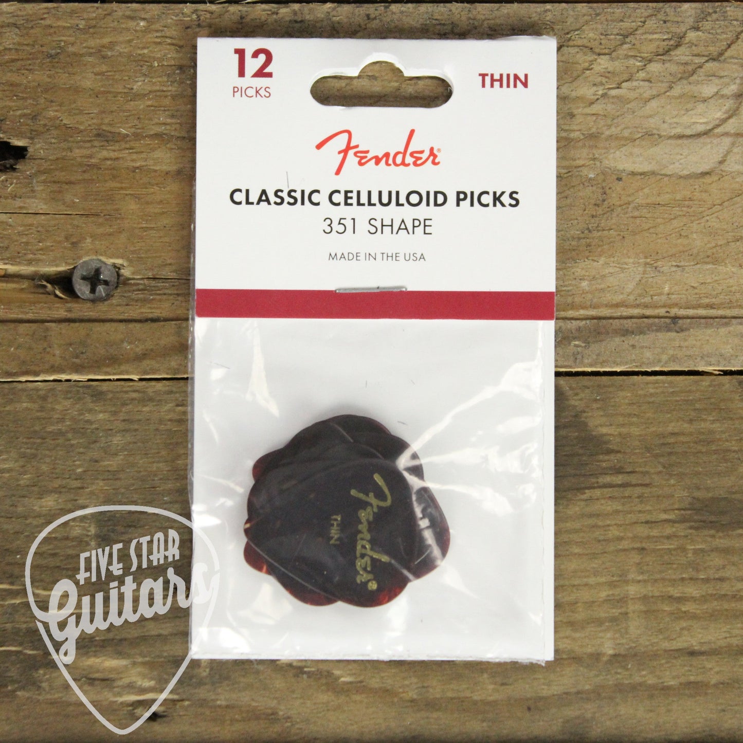 Fender Classic Celluloid Picks - Thin Shell 12-Pack