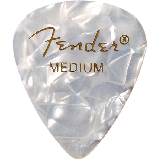 Fender Premium Celluloid Picks - Medium White Moto 12-Pack
