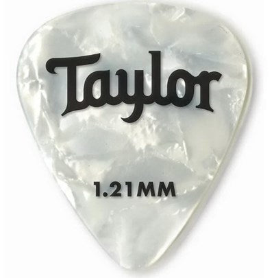 Taylor Premium Celluloid 351 Shape 1.21mm White Pearl Guitar Picks - 12 Pack