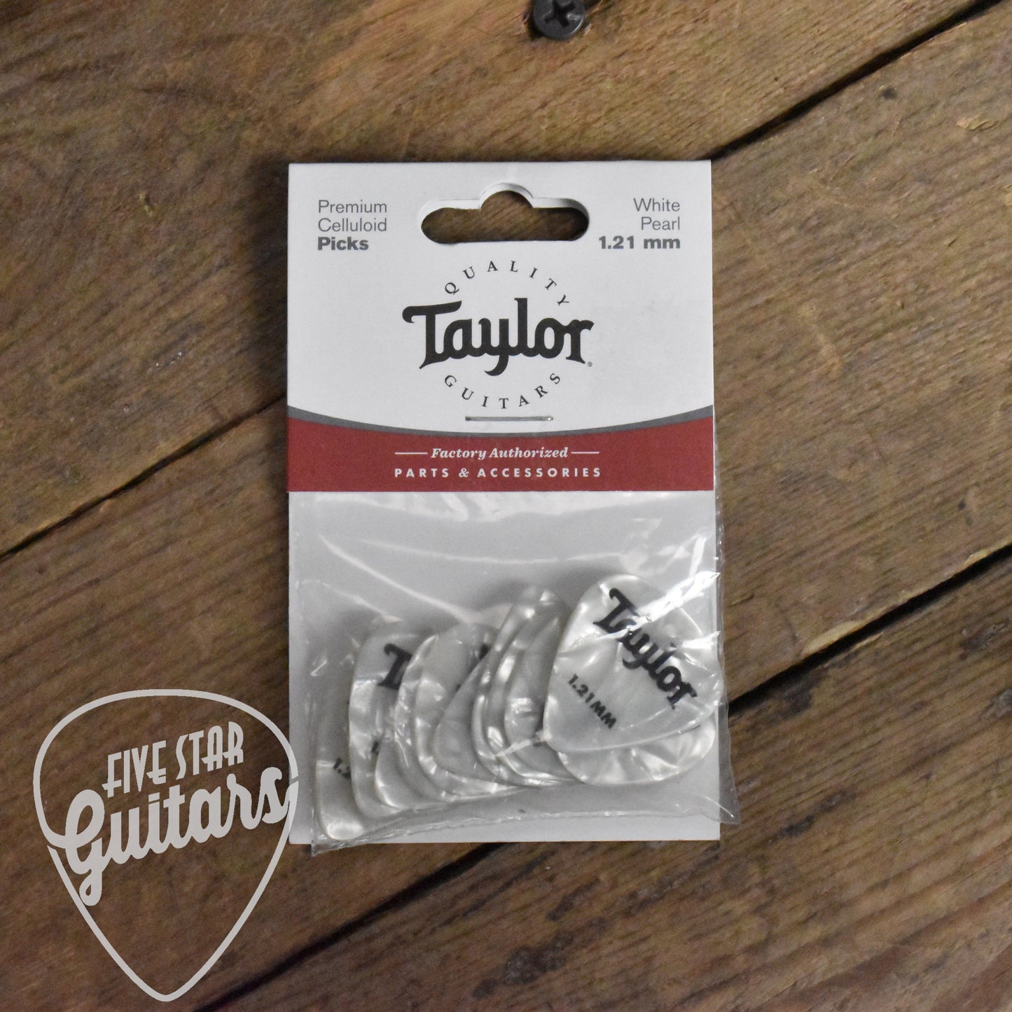 Taylor Premium Celluloid 351 Shape 1.21mm White Pearl Guitar Picks - 12 Pack