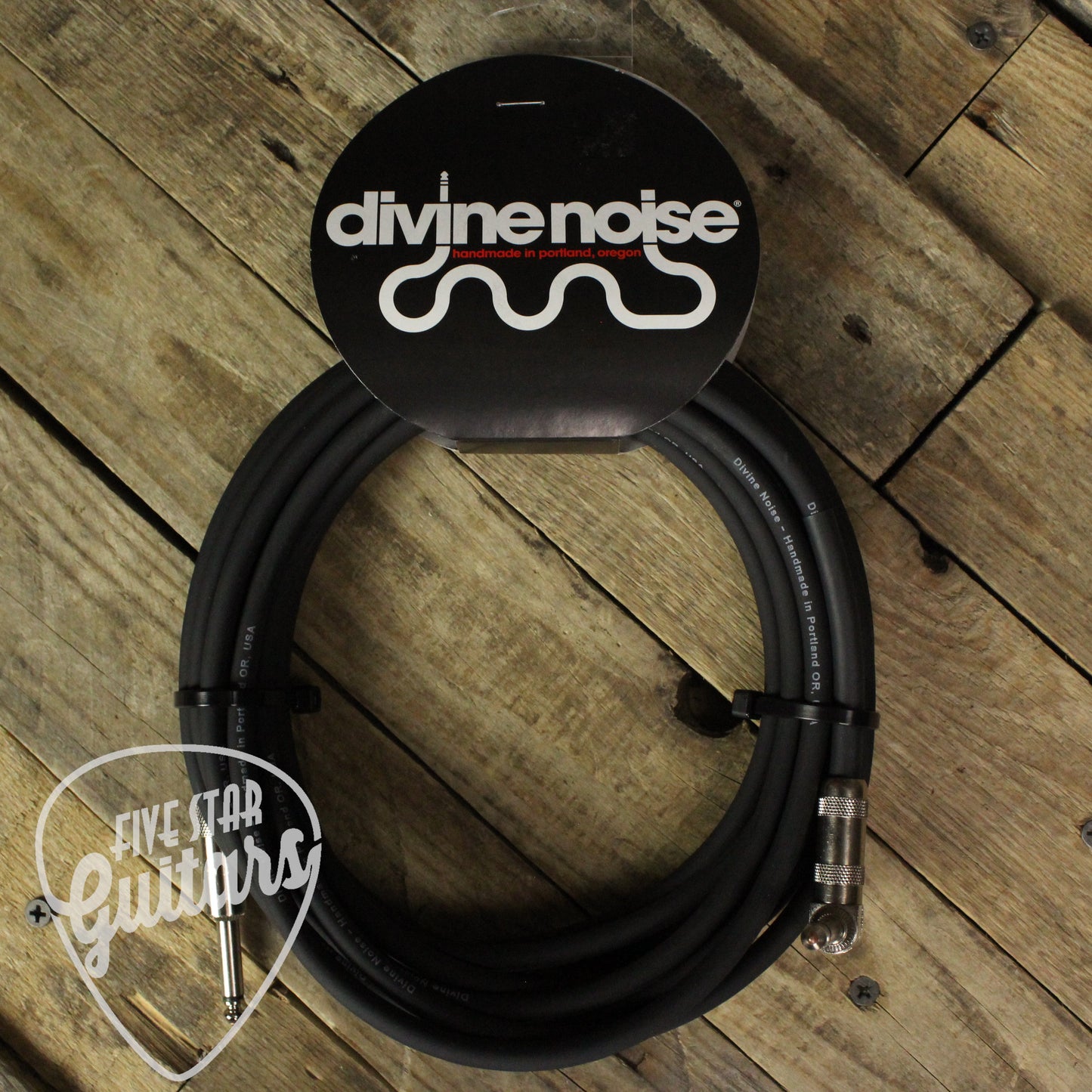 Divine Noise Straight to Right Angle 20 Foot Instrument Cable - Black