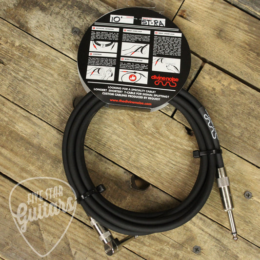 Divine Noise Straight to Right Angle 10 foot Instrument Cable - Black