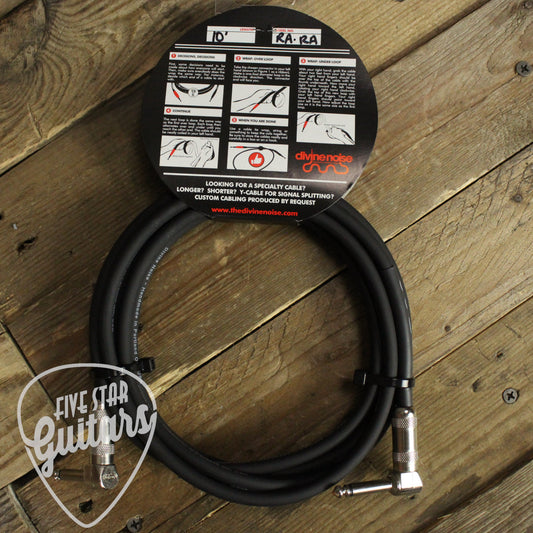 Divine Noise Right Angle to Right Angle 10ft Instrument Cable - Black