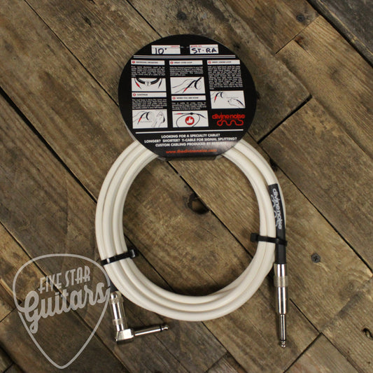 Divine Noise Straight to Right Angle 10ft Instrument Cable - White