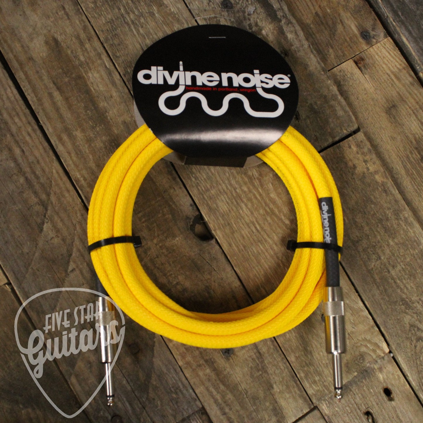 Divine Noise 15' Tech Flex Cable - Straight to Straight - Neon Yellow