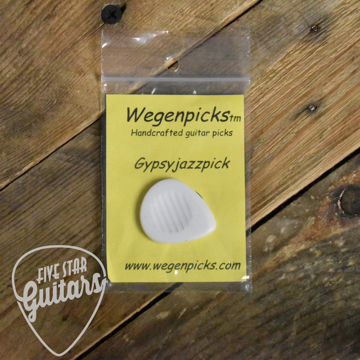 Wegenpicks 3.5mm White Gypsy Jazz Pick Right-Handed Bevel - Single - GP350