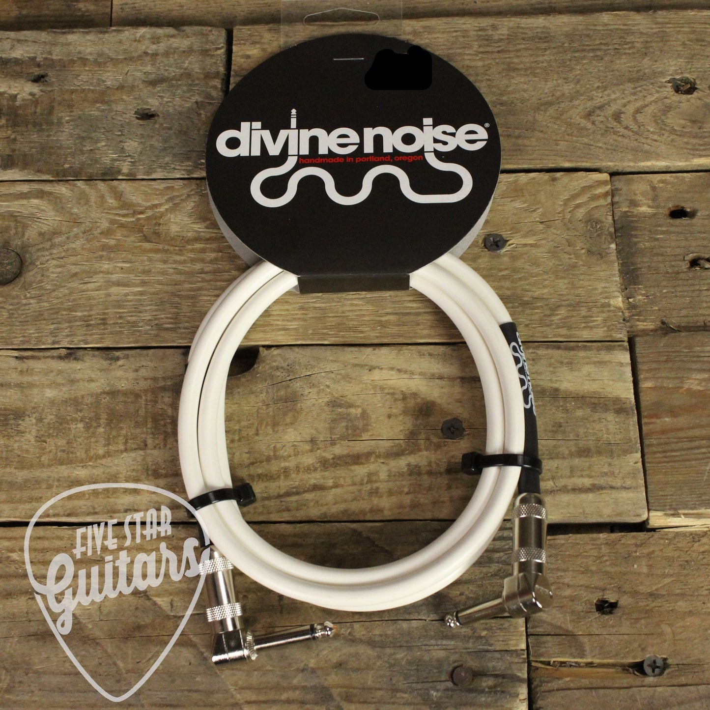 Divine Noise Right Angle to Right Angle 5ft Instrument Cable - White