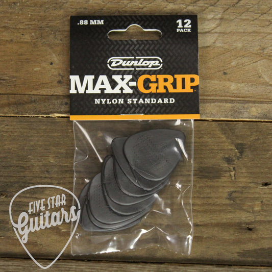 Dunlop Max-Grip Nylon Standard .88mm Guitar Picks - 12 Pack - 449P088