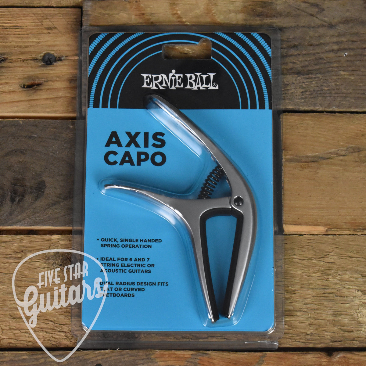 Ernie Ball Axis Ergonomic Guitar Capo - Silver - P09601
