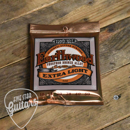 Ernie Ball P02150 Earthwood 2150 Phosphor Bronze X Light Acoustic Guitar Strings 10-50