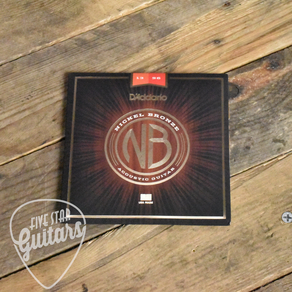 D'Addario NB1356 Nickel Bronze Acoustic Guitar Strings Medium 13-56