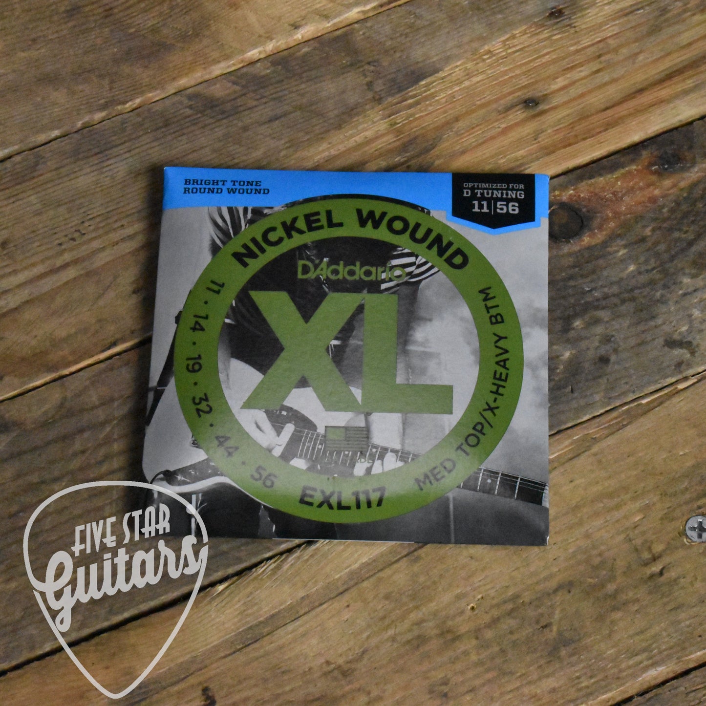 D'Addario EXL117 Nickel Round Wound Electric Guitar Strings Medium Top Extra Heavy Bottom 11-56