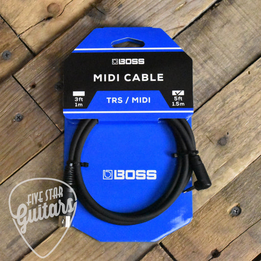 BOSS BMIDI-5-35 MIDI Cable - 5Ft/1.5M - 3.5mm/5-Pin TRS/MIDI