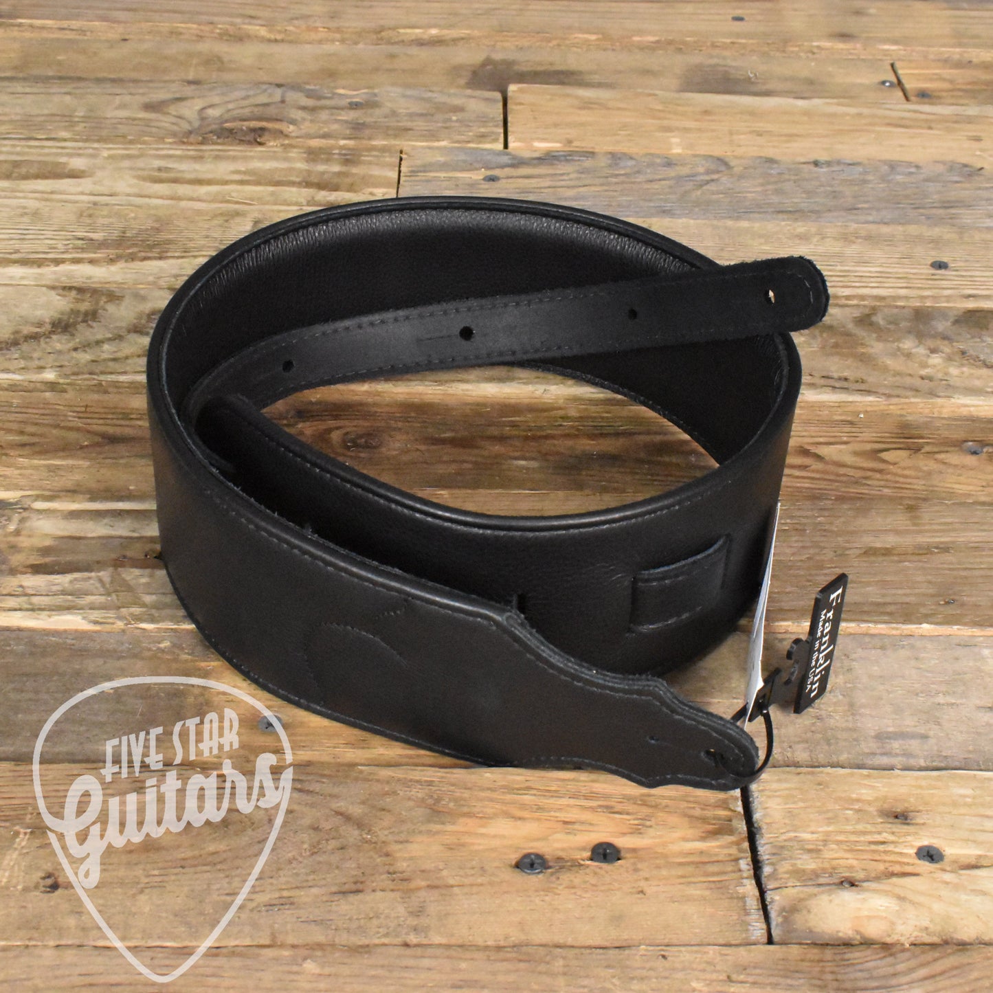 Franklin Strap 3" Glove Leather w/ Contrast Stitching/Black/Black Stitch