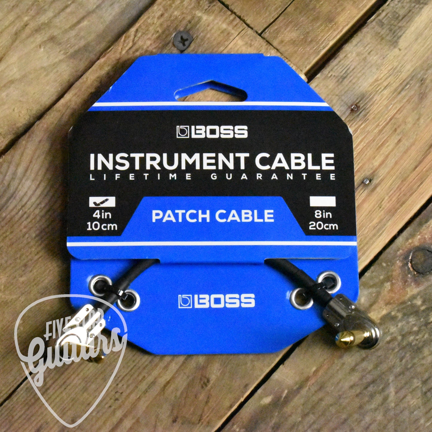 BOSS BPC-4 - Space Saving Pedal Patch Cable with Slimline Pancake Plugs - 4"/10cm - 1/4" Jack