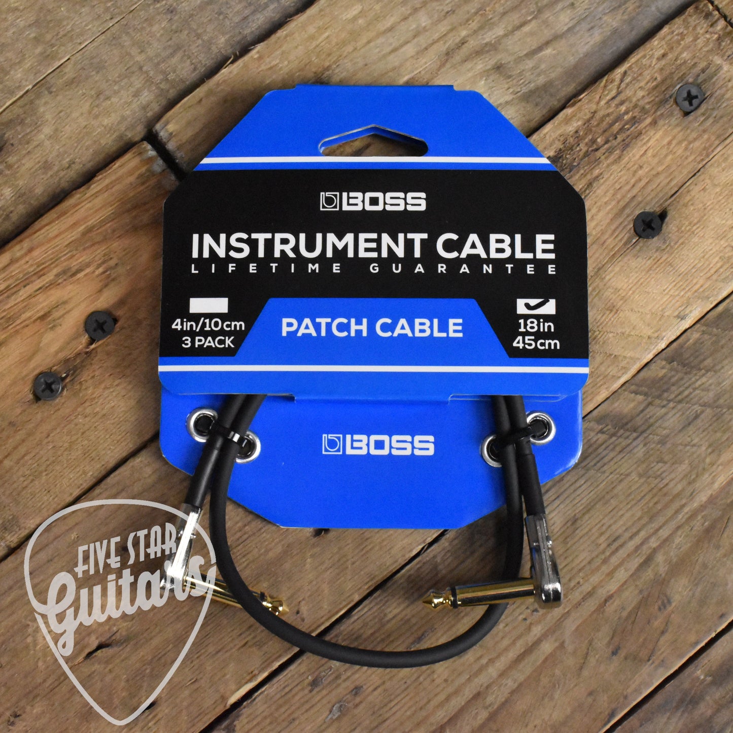 BOSS BPC-18 - Space Saving Pedal Patch Cable with Slimline Pancake Plugs - 18"/45cm - 1/4" Jack