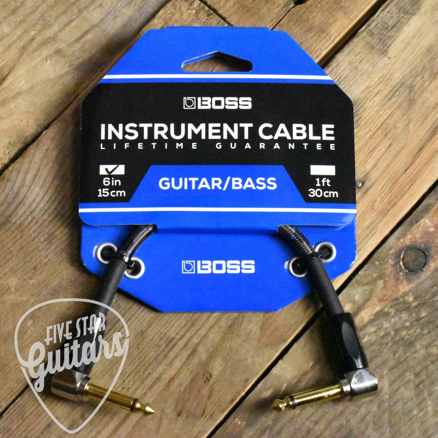 BOSS BIC-PC - Instrument Cable - 6"/15cm - Right Angle/Right Angle - 1/4" Jack