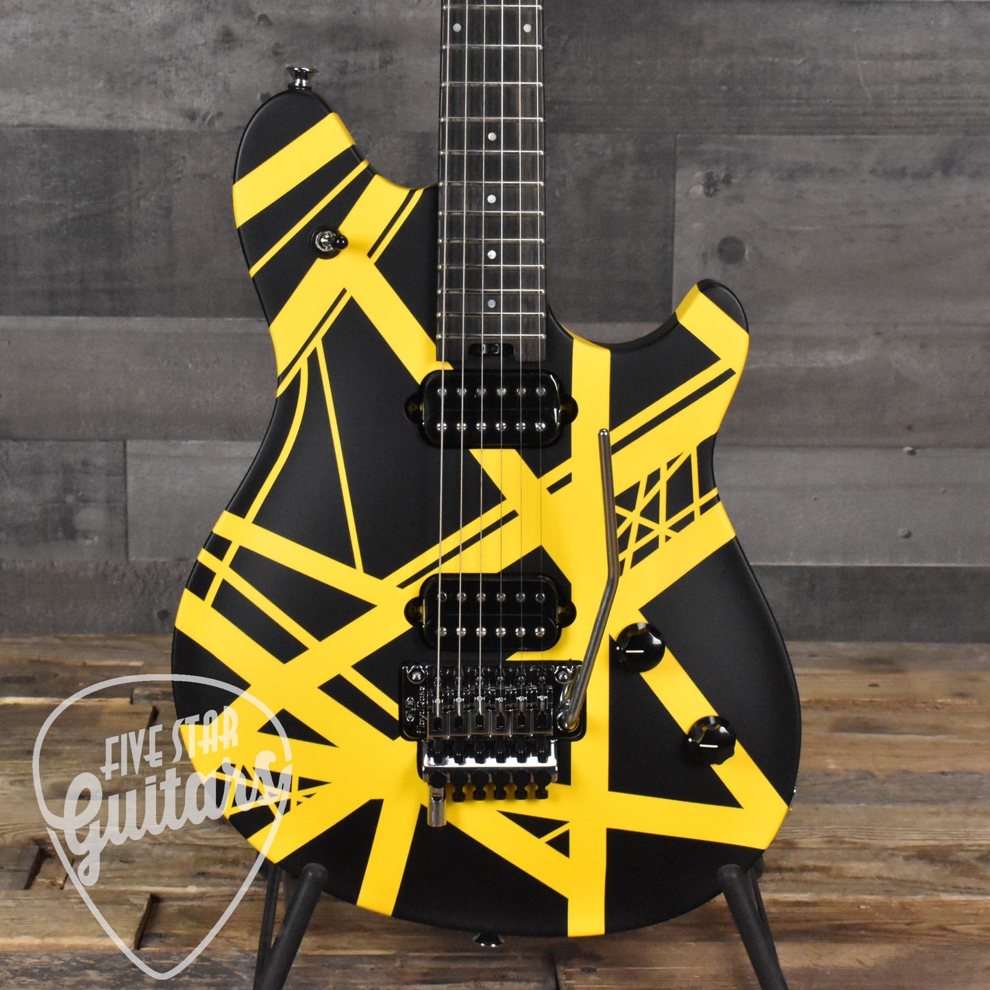 EVH Wolfgang Special Striped Series - Black and Yellow with Gig Bag