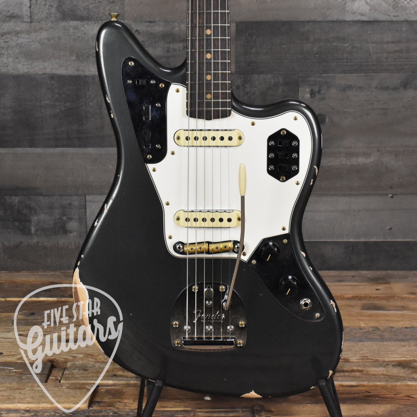 Fender Custom Shop Time Machine '64 Jaguar Relic - Faded Aged Mercedes Blue with Hard Shell Case - Five Star Select