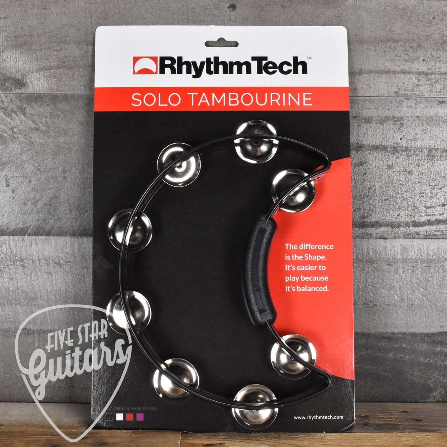 Rhythm Tech Solo Single Row Tambourine Black With Nickle Jingles