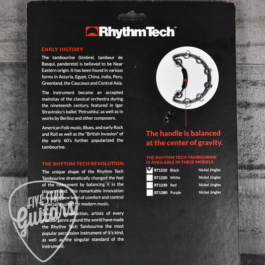 Rhythm Tech Solo Single Row Tambourine Black With Nickle Jingles