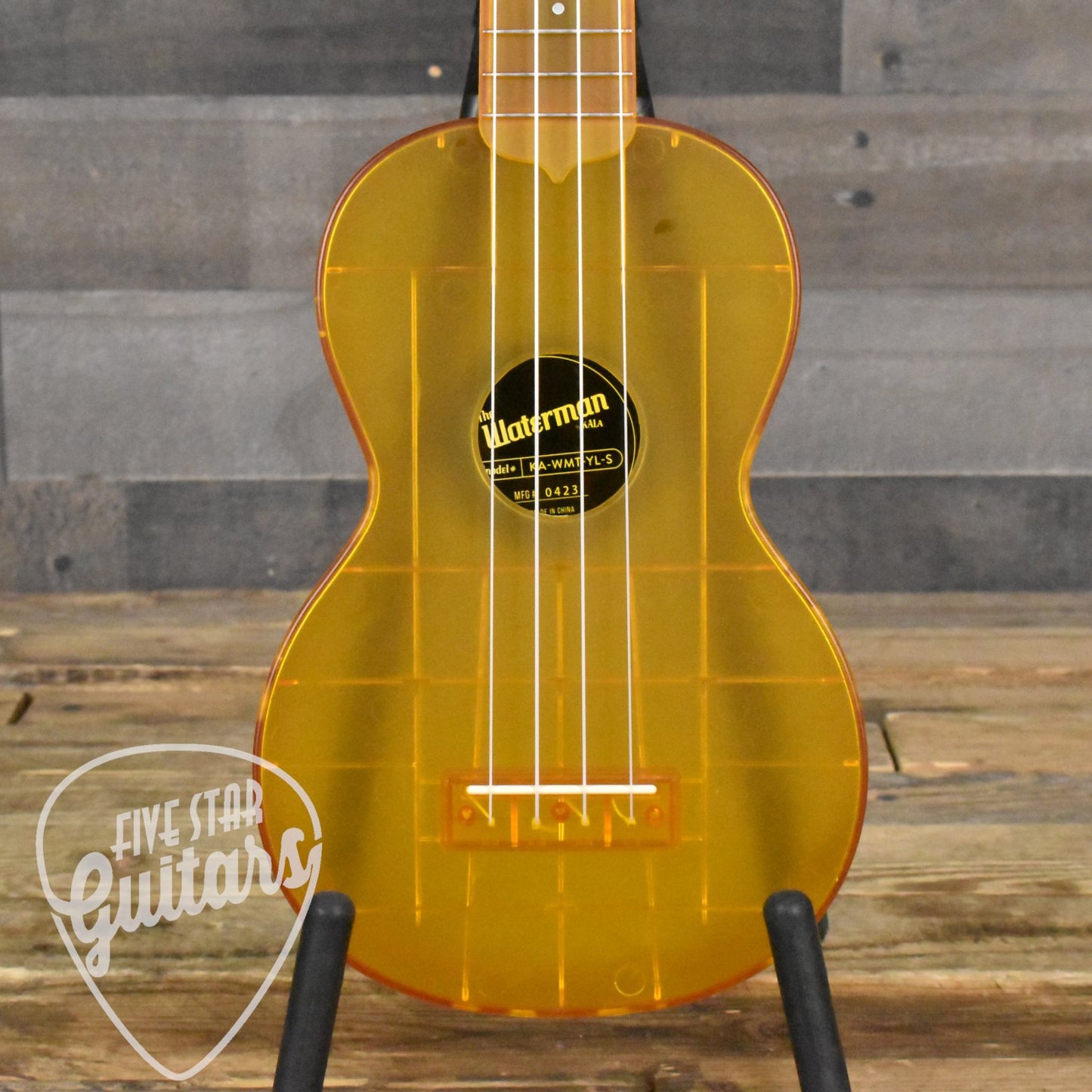 Kala Waterman Seaglass Collection Soprano Ukulele - Amber Yellow Transparent