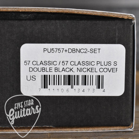 Gibson '57 Classic / '57 Classic Plus Set (Double Black Nickel Covers 2-conductor Potted Alnico 2)