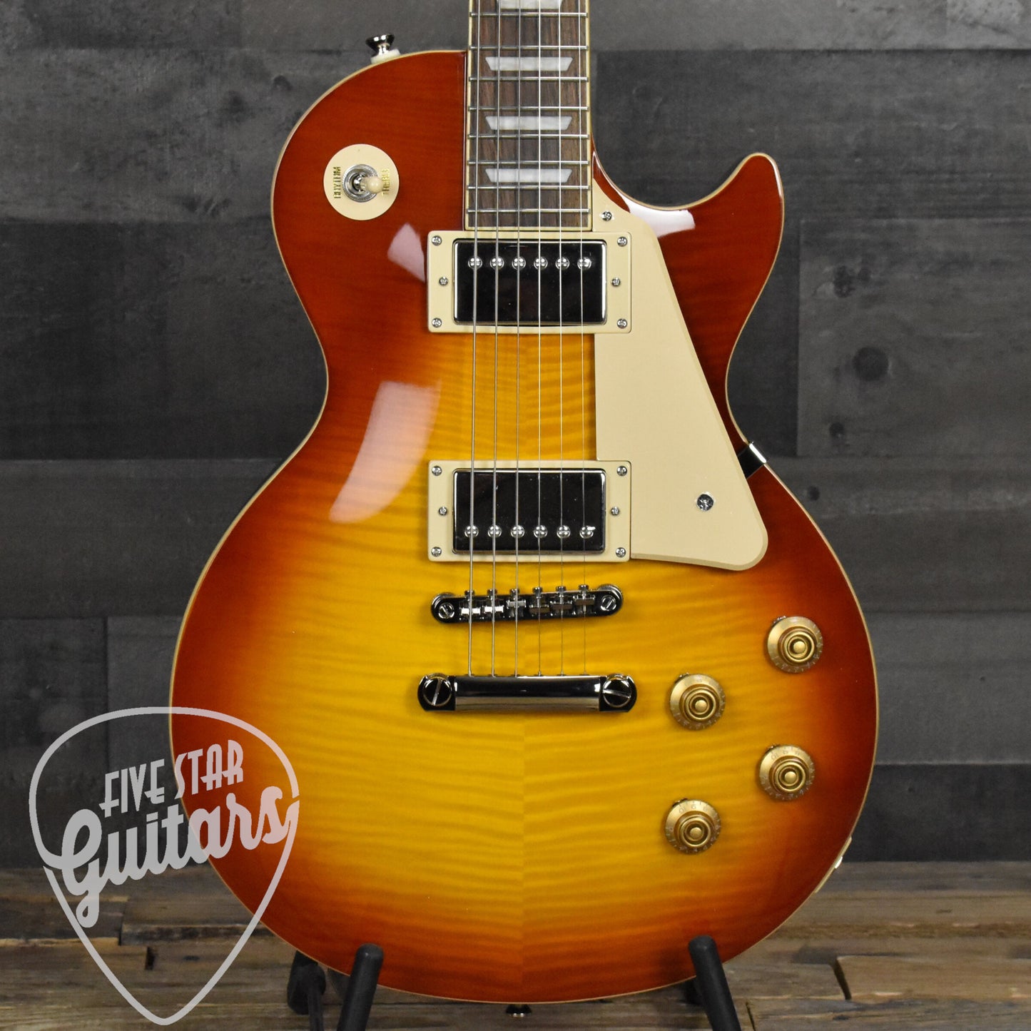 Epiphone Les Paul Standard 50s Figured Inspired by Gibson Collection - Washed Cherry Sunburst with Premium Gig Bag