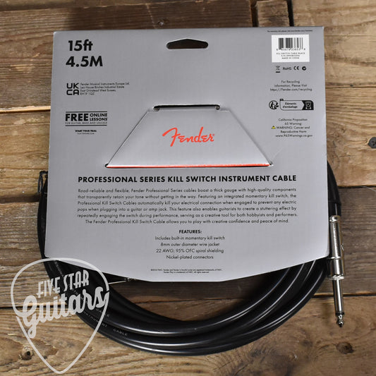 Fender 15' Professional Series Kill Switch Cable Straight/Right Angle