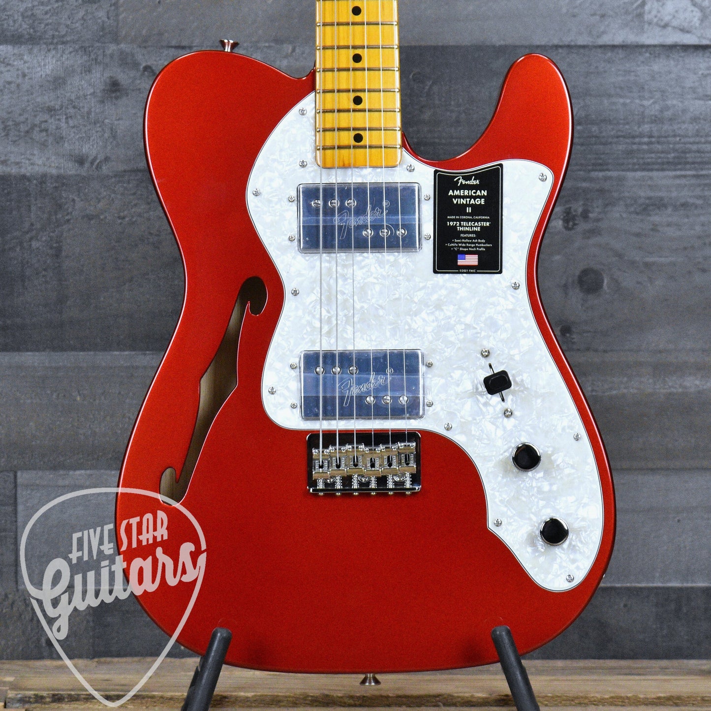 Fender American Vintage II 1972 Telecaster Thinline - Candy Apple Red with Hardshell Case