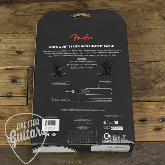 Fender Contour Series Coil Instrument Cable - 30ft Straight-to-Right Angle - Inca Silver