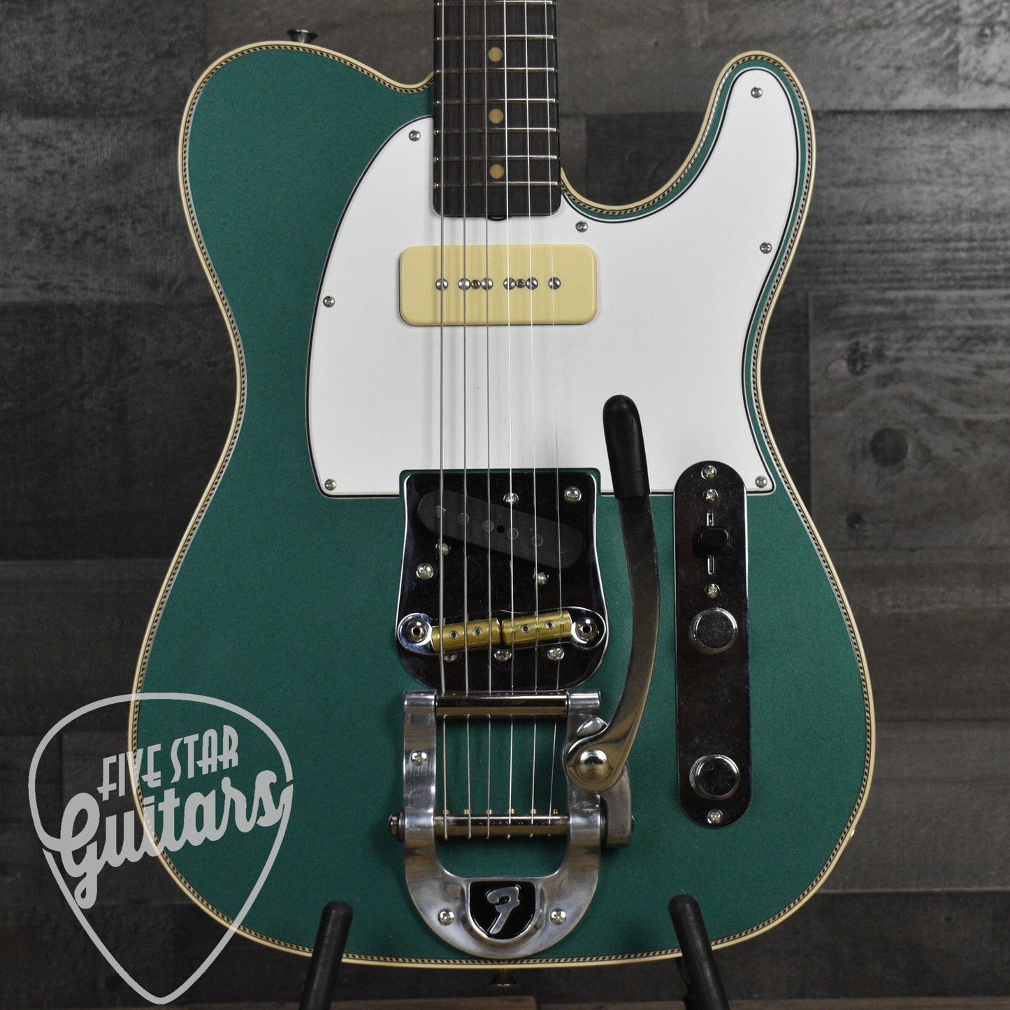 Fender Custom Shop P90 Telecaster Custom Closet Classic Aged Sherwood Green Metallic with Hard Shell Case
