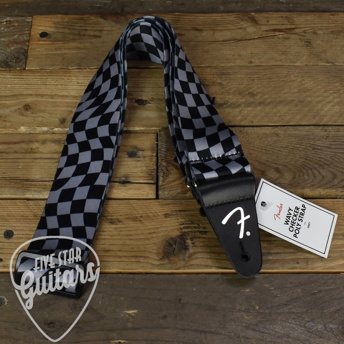 Fender Wavy Checkerboard Polyester Strap 2" - Gray