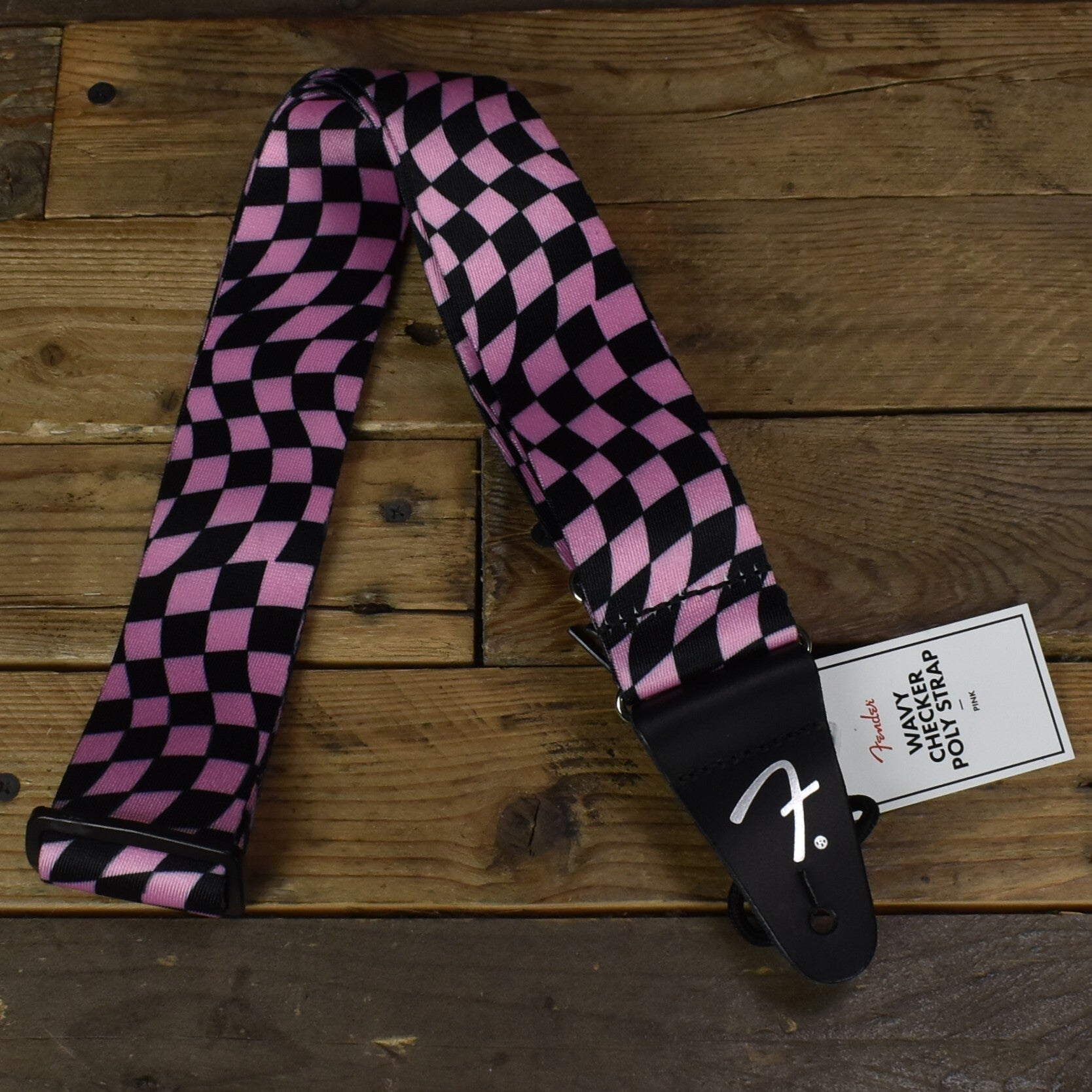 Fender Wavy Checkerboard Polyester Strap, Red Fender Wavy Checkerboard Polyester Strap, Red