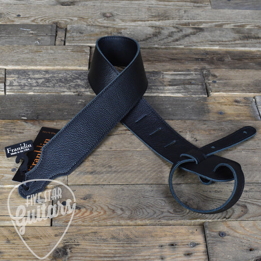 Franklin 2.5" Purist Glove Leather Guitar Strap - Black/Black