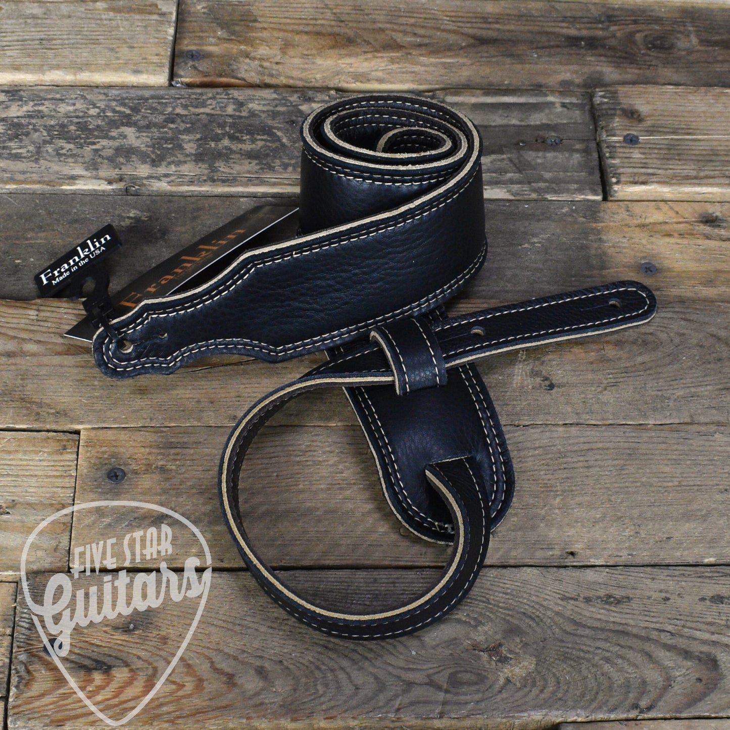 Franklin 2.5" Reversible 3-Ply Glove Leather Strap - Black/Chocolate