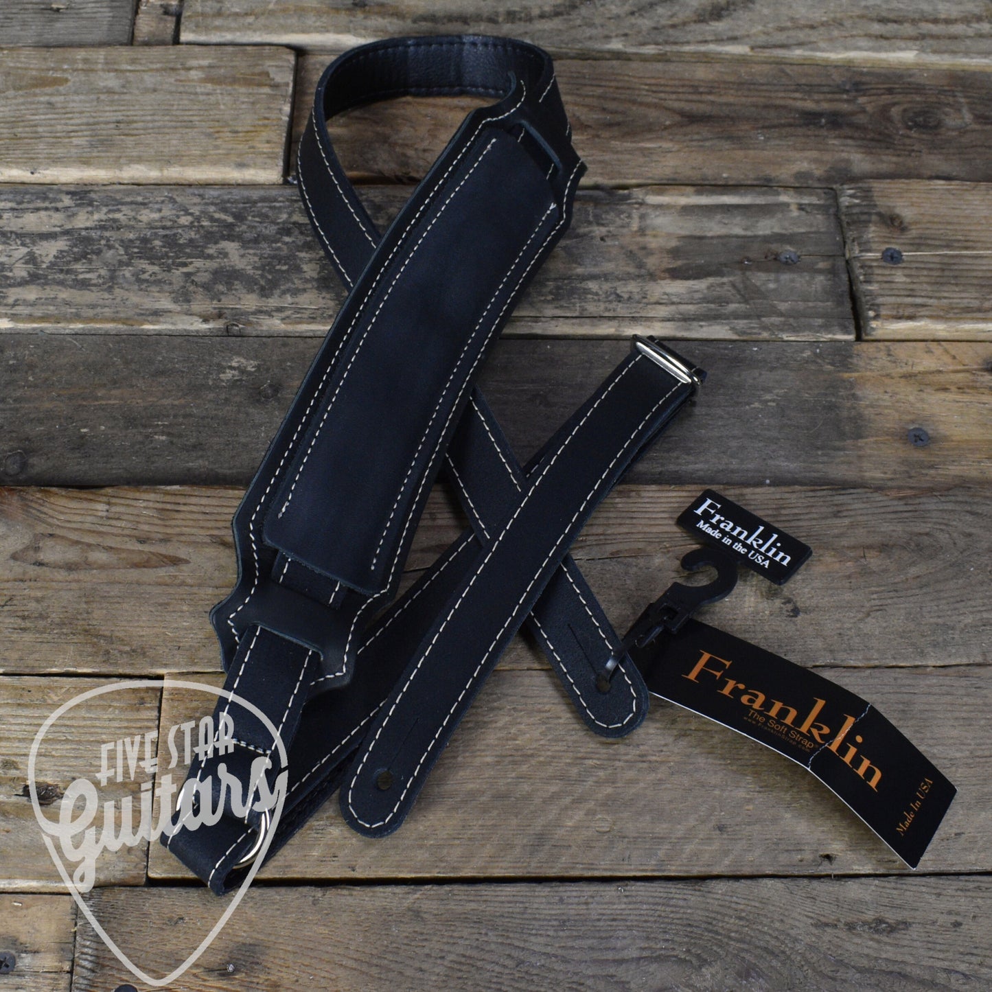 Franklin 2.5" Vintage Guitar Strap - Black