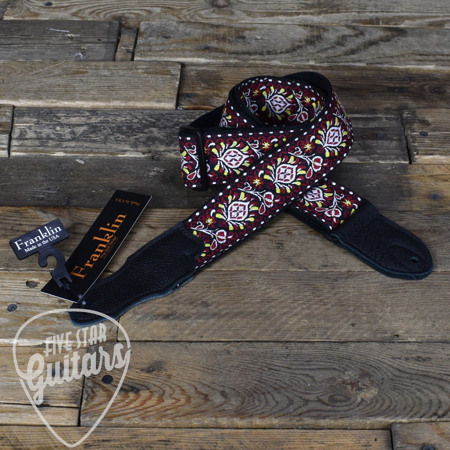 Franklin 2" Retro Folk Weave Guitar Strap - Red