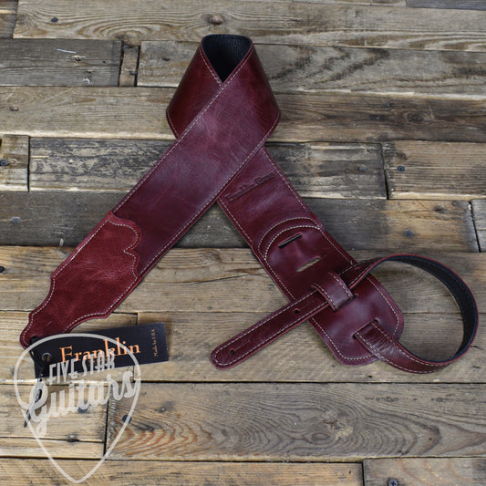 Franklin 3" Jackson Hole Aged Leather Guitar Strap - OxBlood