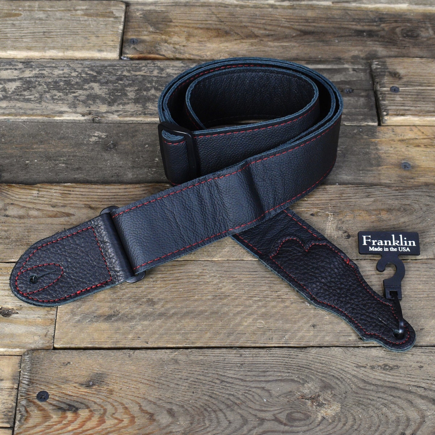 Franklin Deluxe 60 - 2" Leather Guitar Strap - Black