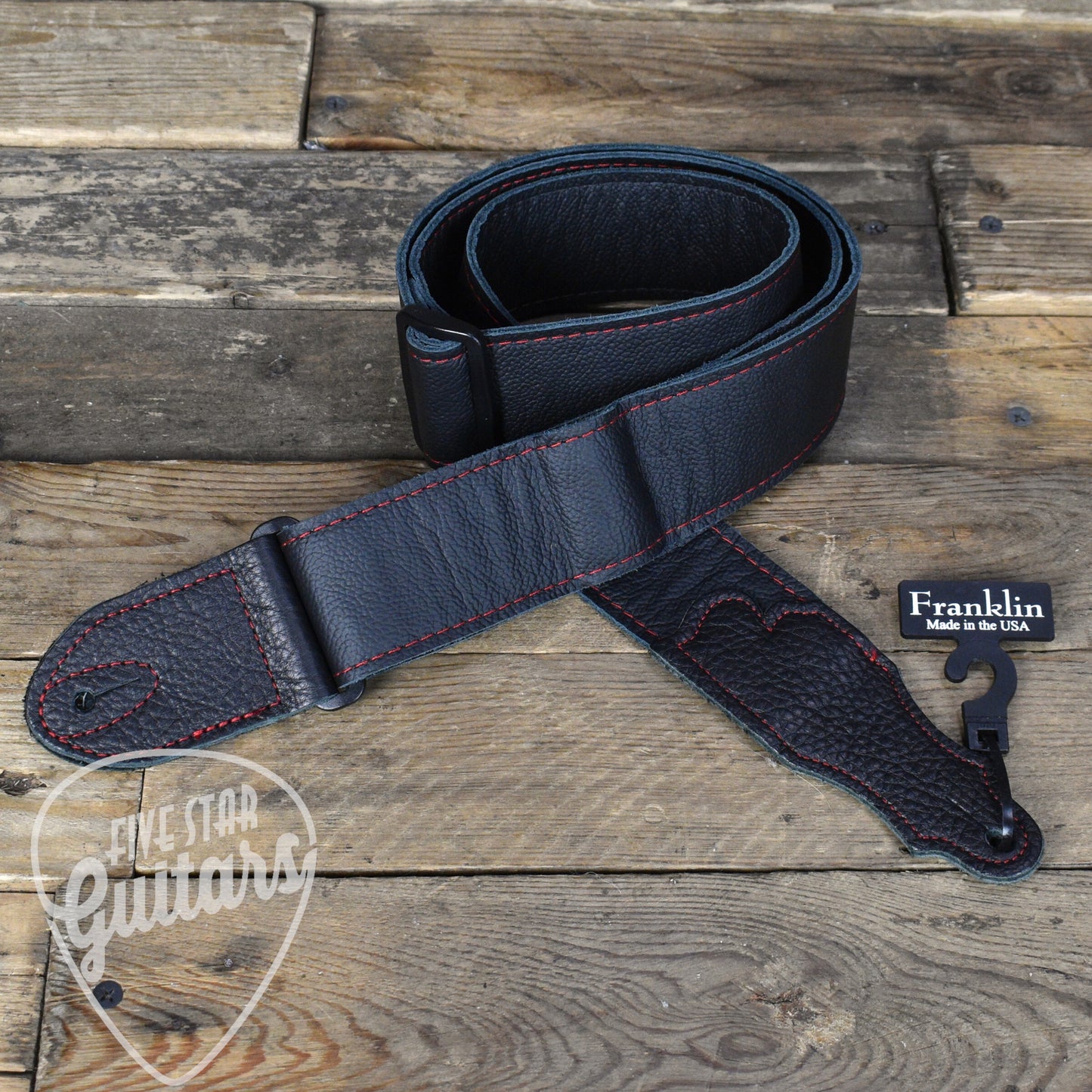 Franklin Deluxe 60 - 2" Leather Guitar Strap - Black