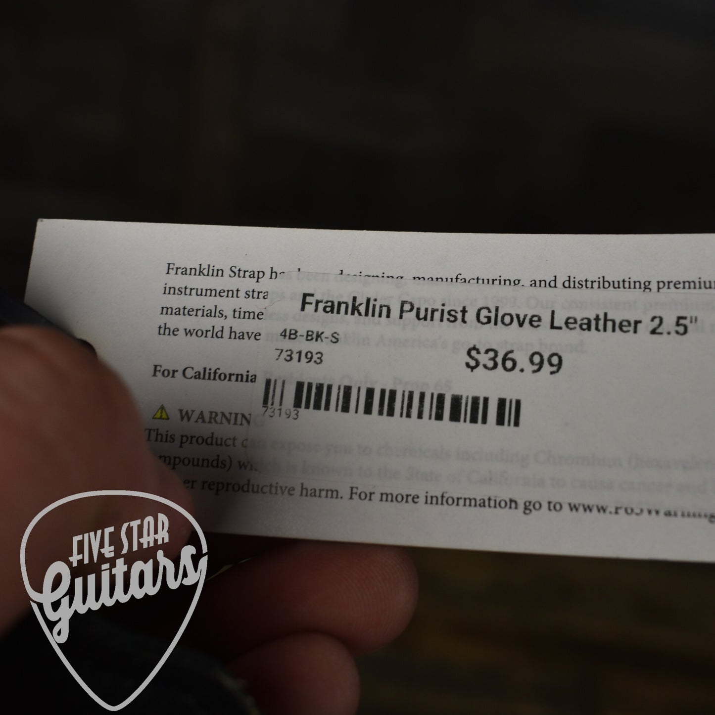 Franklin 2.5" Purist Glove Leather Guitar Strap