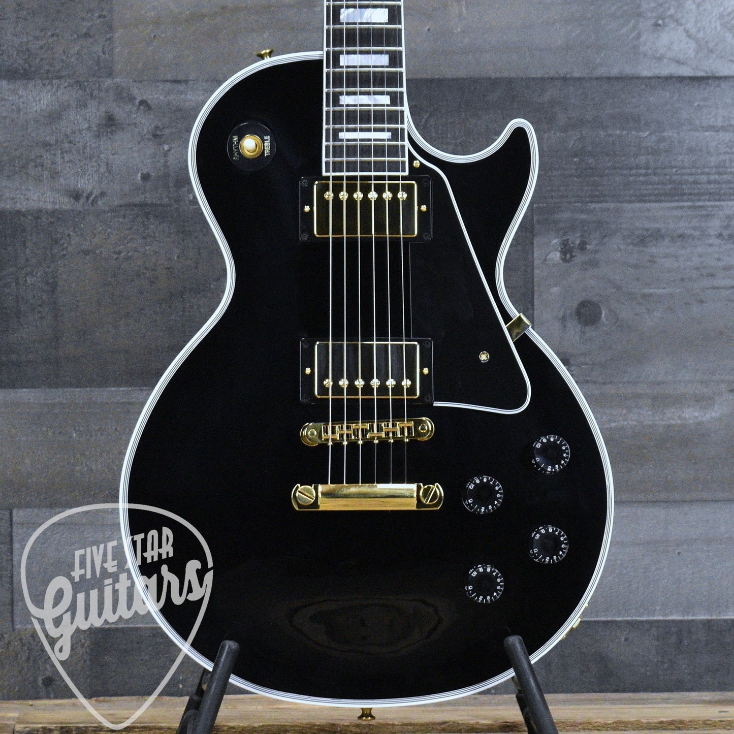 Gibson Les Paul Custom Long Scale - Ebony with Hardshell Case