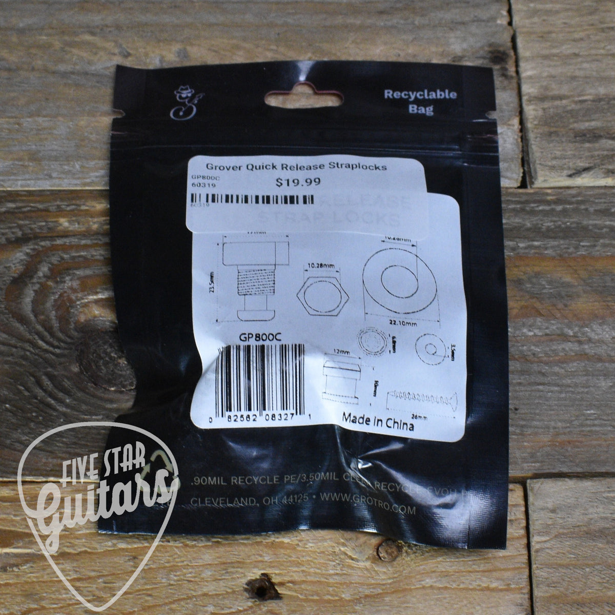 Grover Quick Release Straplocks Chrome