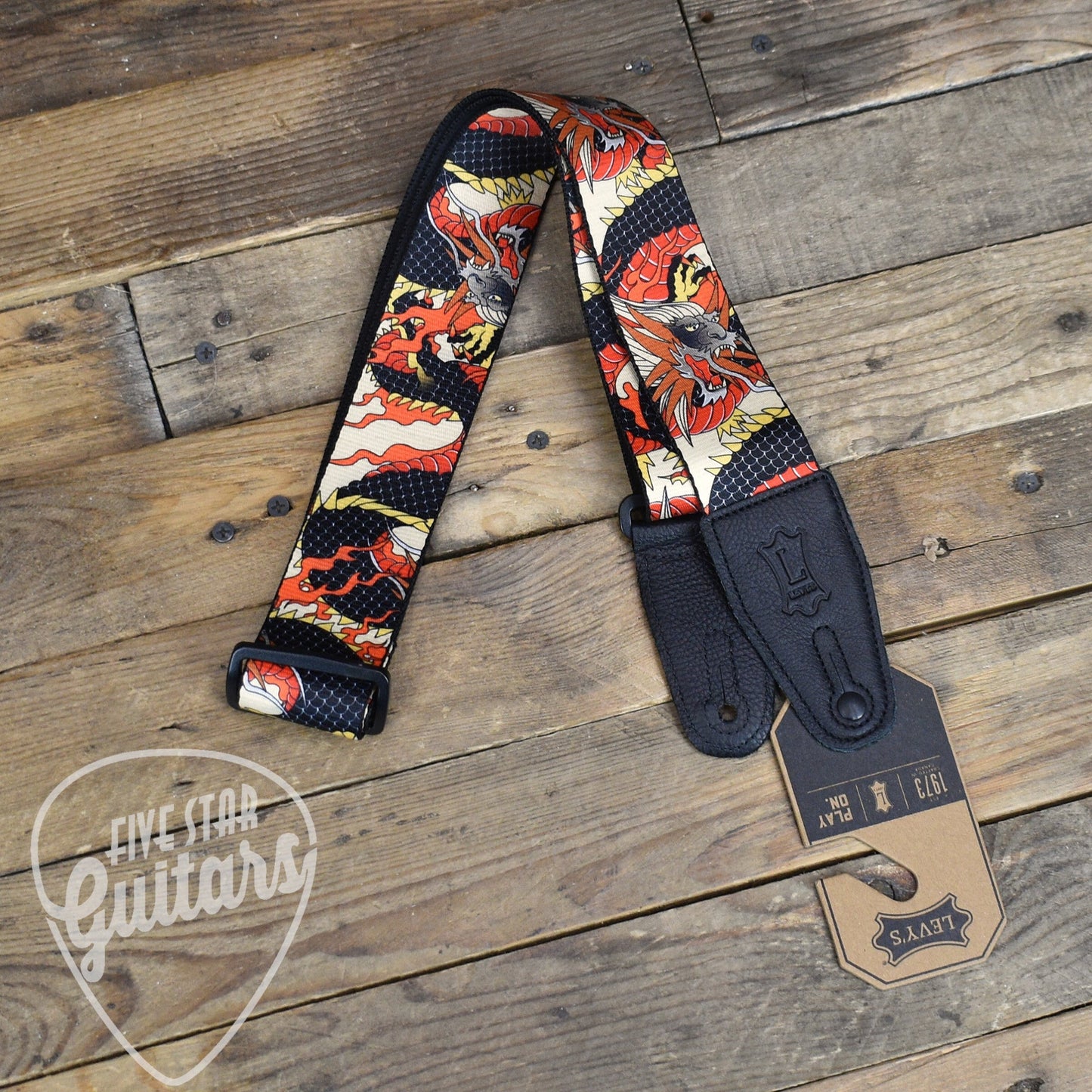 Levy's Eastern Harmony Series Guitar Strap - Japanese Traditional Dragon Motif