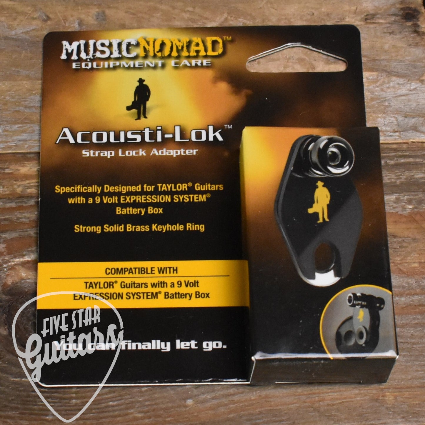 Music Nomad Acousti-Lok Strap Lock Adapter for Taylor Guitars - 9 Volt Expression System Battery Box