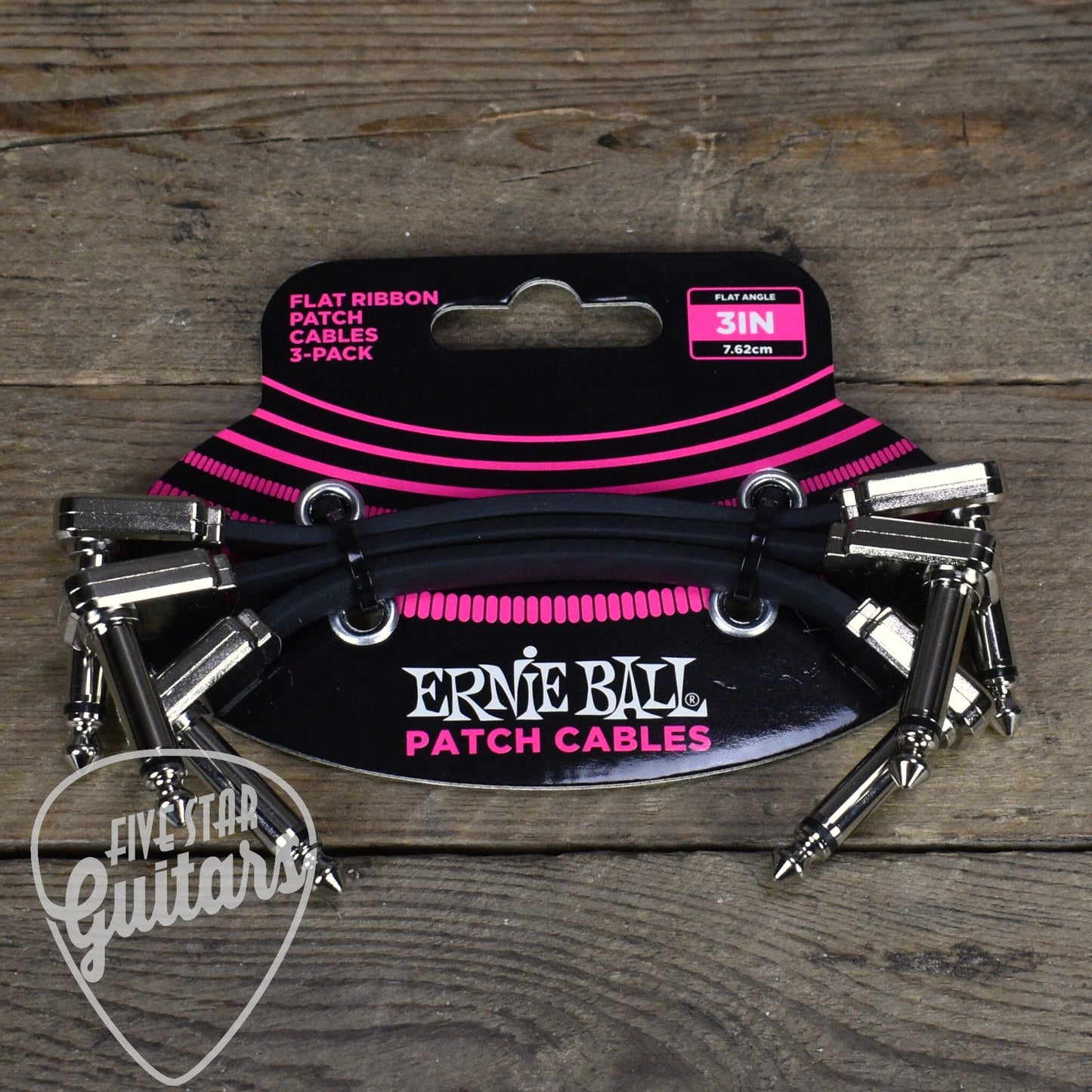 Ernie Ball Flat Ribbon Patch Cables - 3'' (3 Pack)
